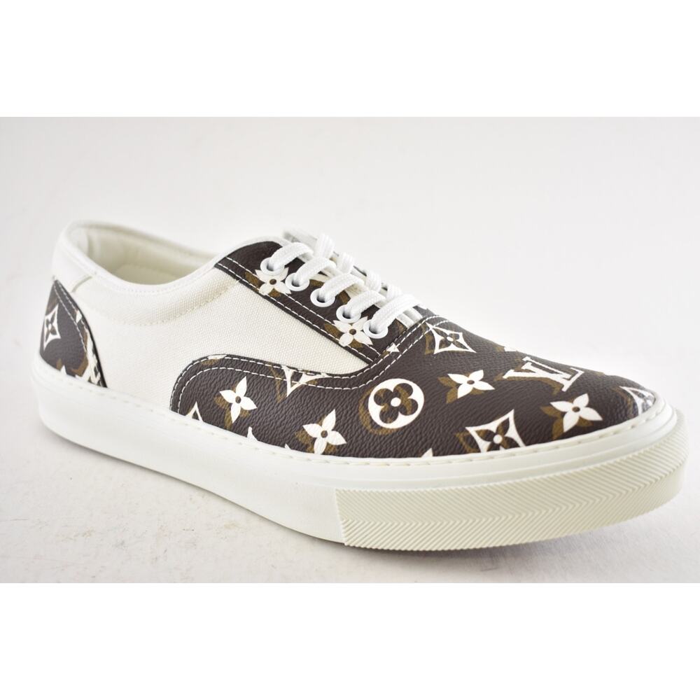 Louis Vuitton Trocadero Richelieu White Monogram Logo Low Sneaker UK 9 US 10 11 - Picture 4 of 14